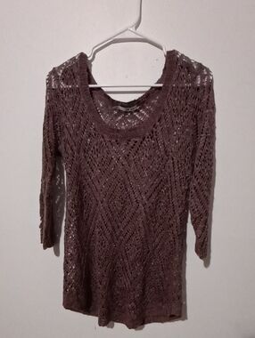 Maurices Open Knit Mauve-Brown Sweater